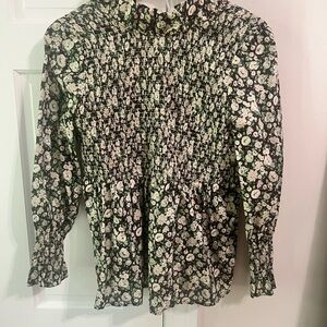 Tuckernuck Black and White Floral Blouse